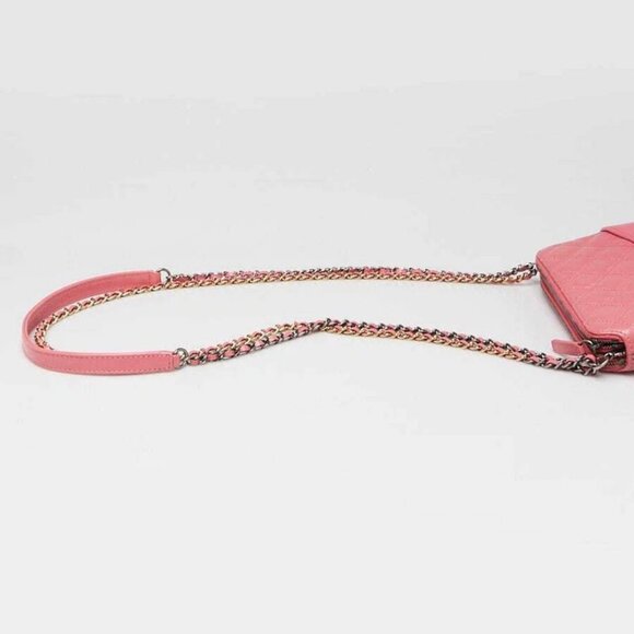 Chanel Pink Quilted Calfskin Leather Gabrielle Clutch with Chain Bag - Picture 5 of 12